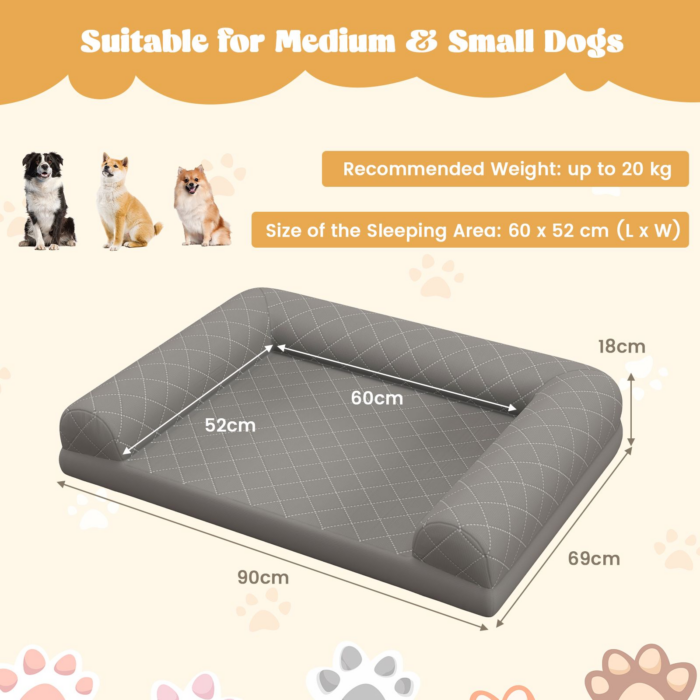 7f10a1421d7c95bcf20c2fd07d3c2b12.png Foam Bolster Dog Bed with Washable Cover