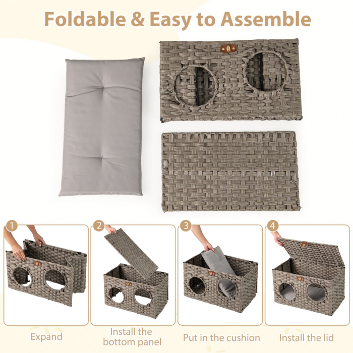 Foldable Woven Cat Hideaway