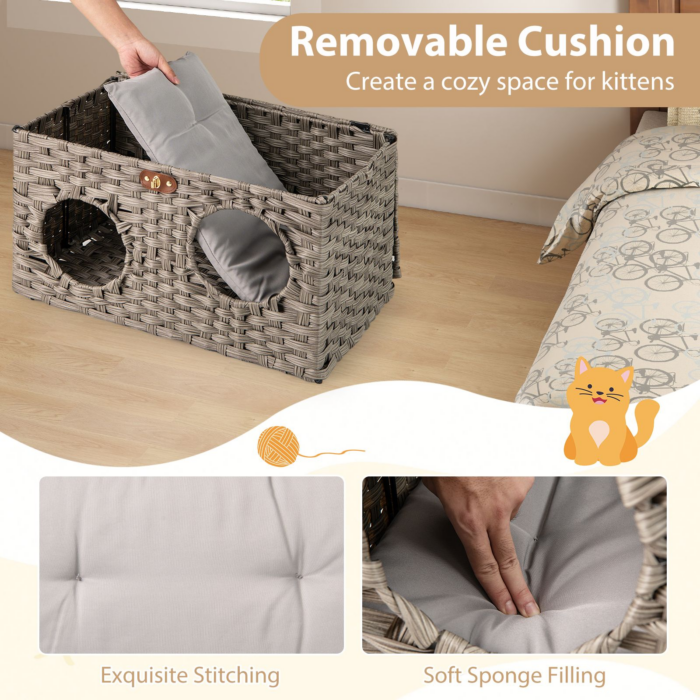 Foldable Woven Cat Hideaway