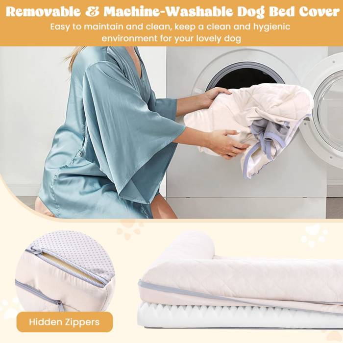 d8f60e32dcc8e935d2493c1d7516f87a.png Foam Bolster Dog Bed with Washable Cover