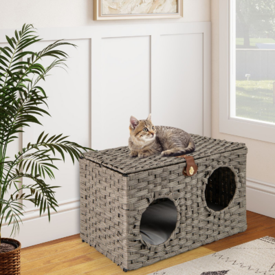 dbc59630f621029856031e2b48de5300.png Foldable Woven Cat Hideaway