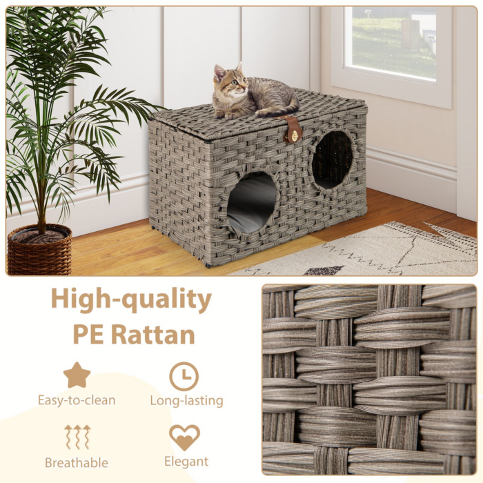 Foldable Woven Cat Hideaway