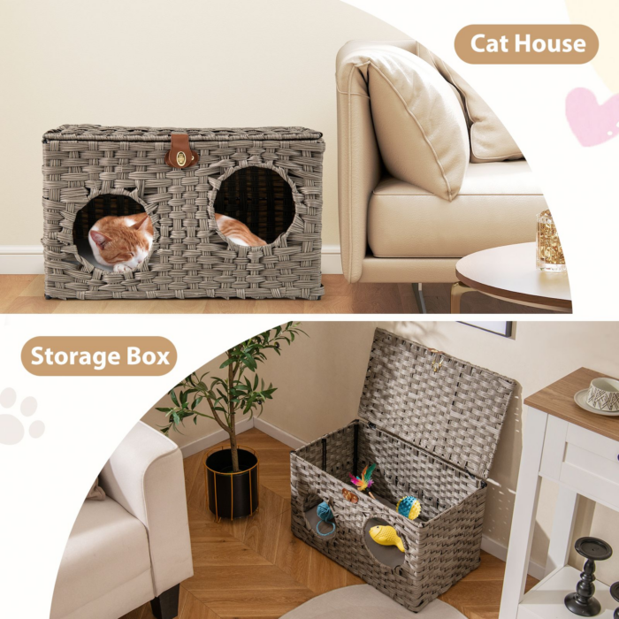 Foldable Woven Cat Hideaway